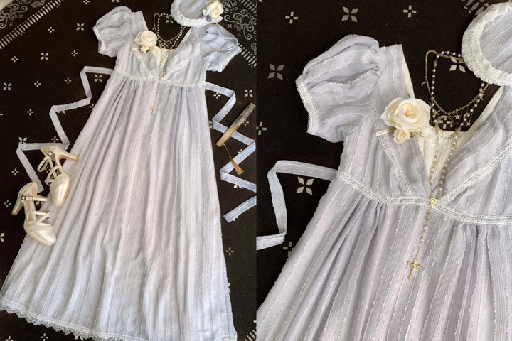 Early Morning~Lily and Serene~Classic Lolita Long Dress Empire Waist Dress   