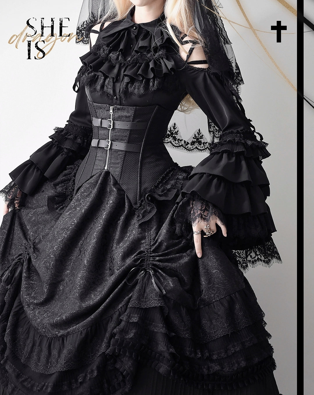 MILU ORIG~He/She is the Dragon~Ouji Lolita Shirt and Gothic Lolita Skirt Suit