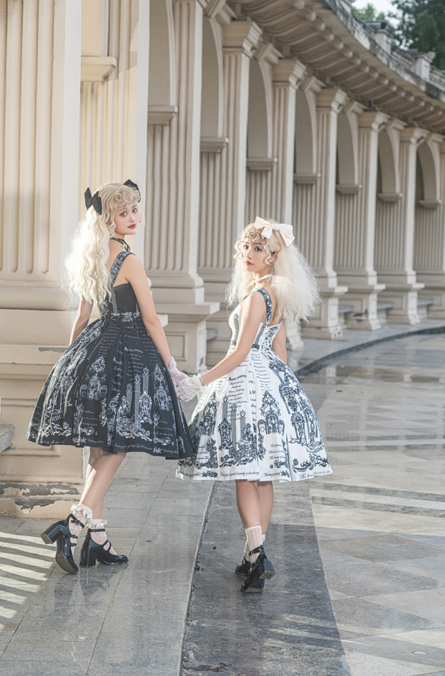 Vault Design~Angel Garden~Elegant Lolita JSK Six-panel Lolita Black Dress