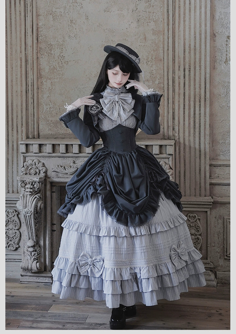 Alice Girl - Duke of Victoria - Classic Lolita SK & Overskirt Set (L M S XL XS) 44092:794933