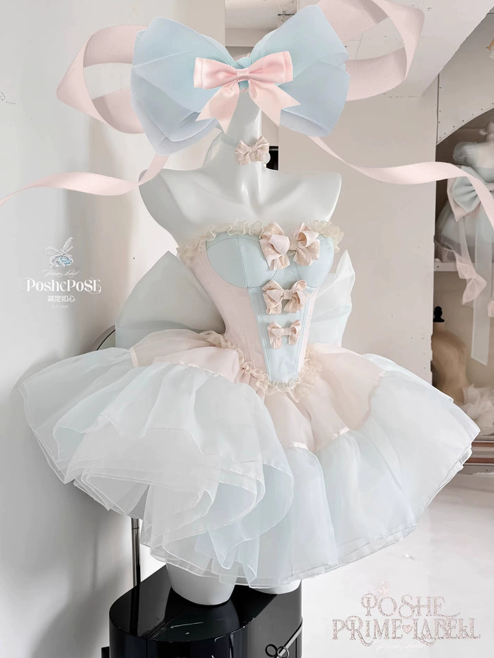 POSHEPOSE~Gorgeous Lolita OP Dress High-end Bow Princess Dress   