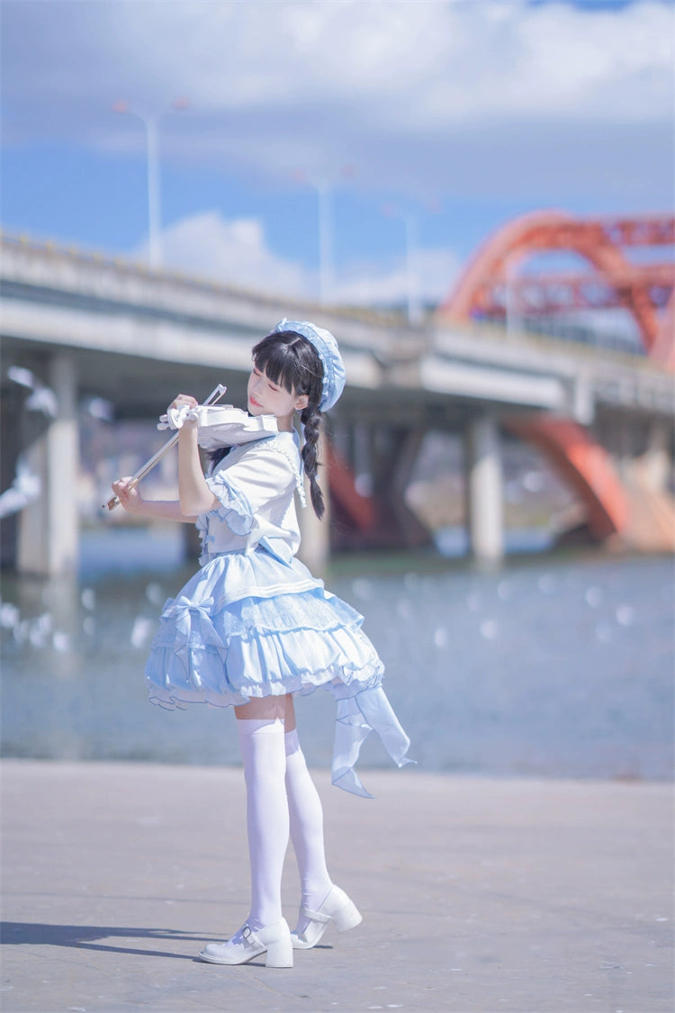 (BFM)Dear Dolls~Kawaii Lolita Shirt JK Sailor Half Skirt   