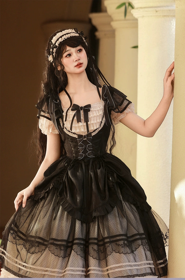 Alice girl~Yesterday Morning Mist~Classic Lolita JSK Elegant Low-cut Lolita Dress