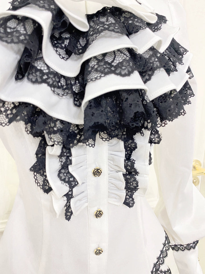 Little Dipper~Gothic Lolita Shirt Goth Long Sleeve Blouse   