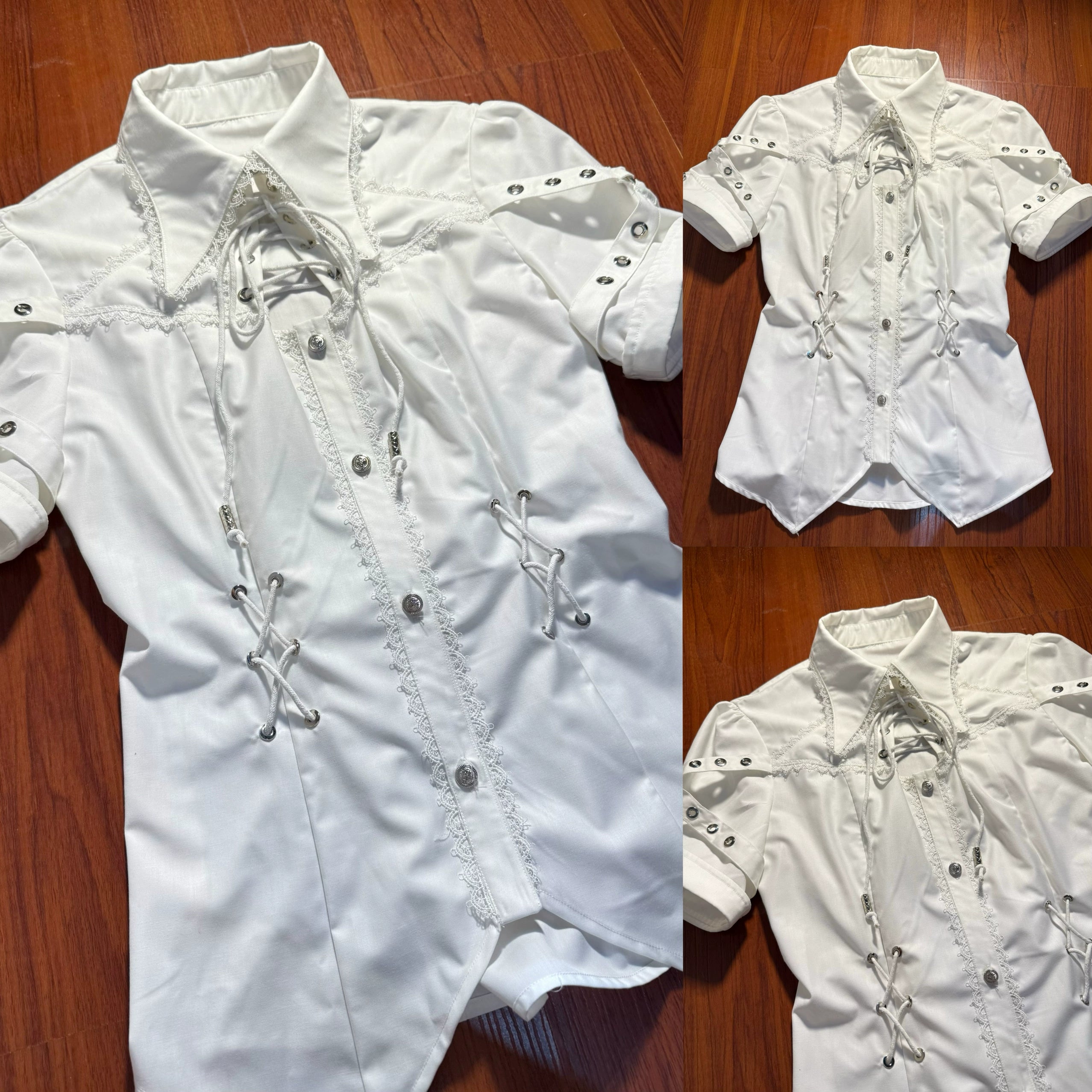 Gazing Galactic - Ouji Lolita Blouse With Chest Cutout & Lace-Up