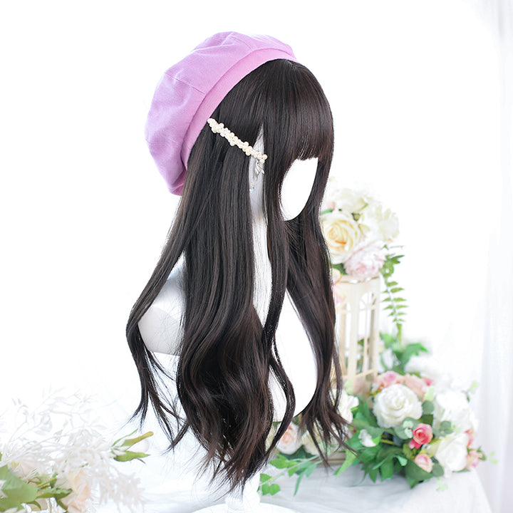 Dalao Home~Lolita Long Curly Natural Cold Brown Wig   