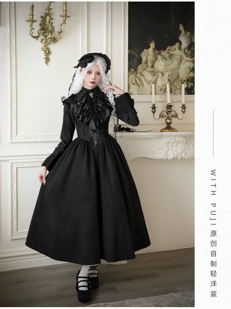 With PUJI~Poem of Dusk~Gothic Lolita Bust-supporting Dress Suit