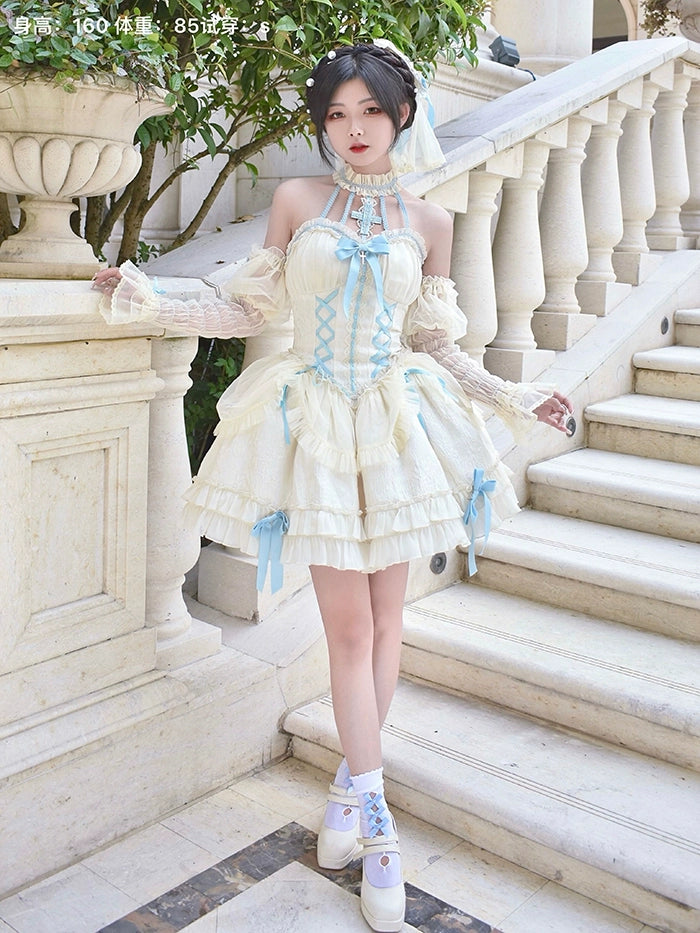 Alice Girl~Cross Maiden~Gothic Lolita Dress Ballet Halterneck Lolita JSK Dress 104:371750