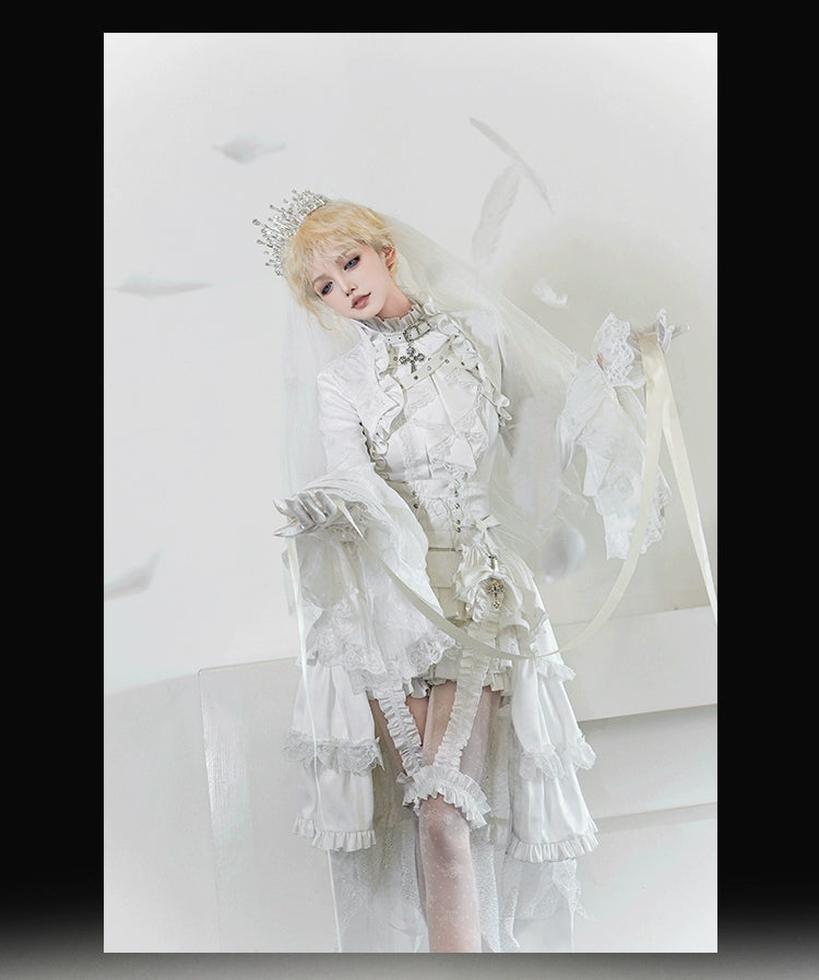 Forest Fluorescent Carps - Omega Wedding Gothic Ouji Lolita White Suit
