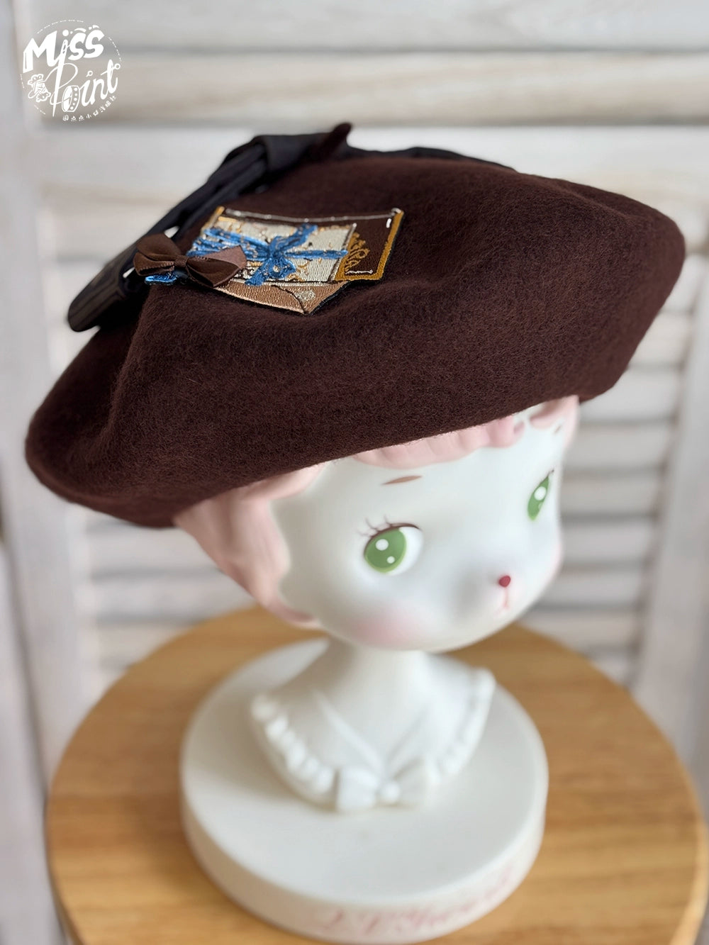 Miss Point - German Bookshelf - Classic Lolita Headdress, Socks, Necklace, Brooch (Beret) 44024:792078
