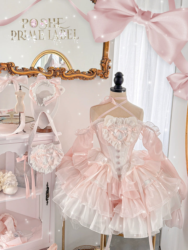 POSHEPOSE~Jewel Box · Button Cat Dream~Gorgeous Princess Lolita Dress Set with KC and Handbag