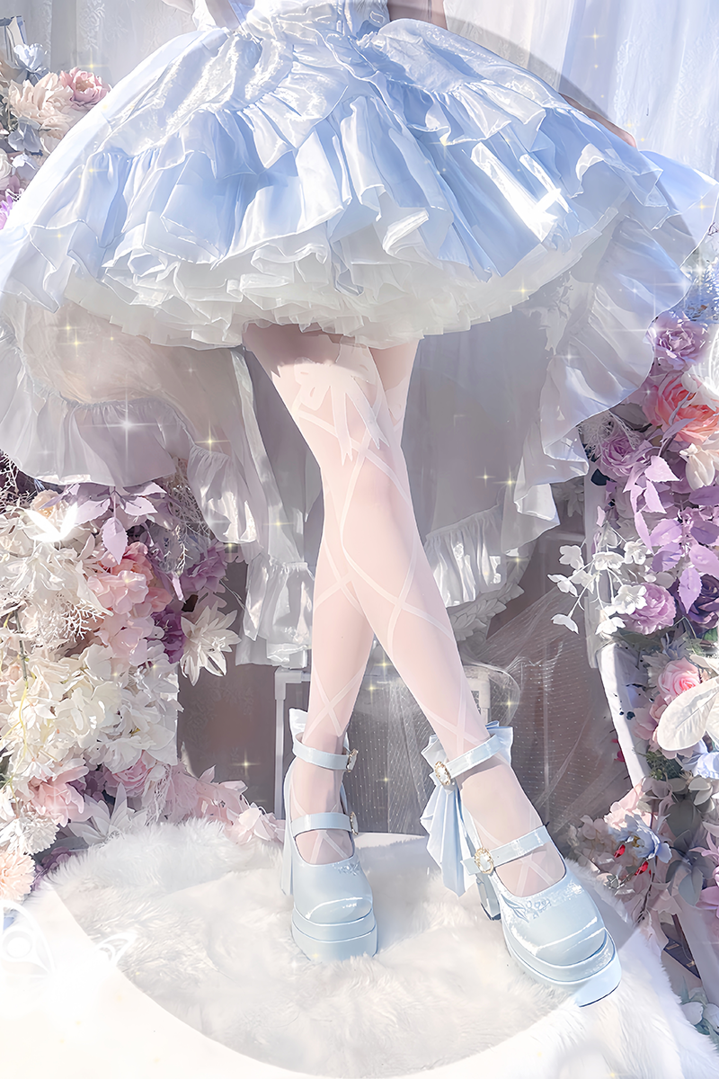 Dreamland~Floating Dream Lily~Elegant Lolita High Heel Shoes Butterfly Knot Shoes   