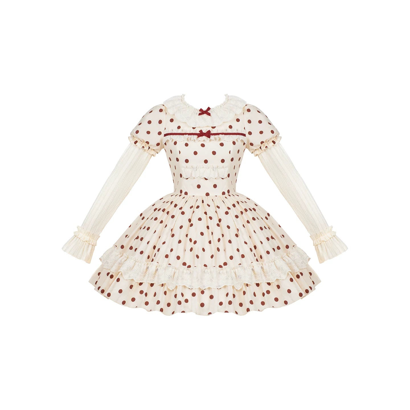 Polka Dot Lollipop - Cotton Old School Lolita Polka Dot OP Dress (L M S) 45768:861536