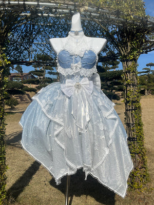 (BFM)Guaji~Cinderella~Sparkling Lolita Dress Gorgeous Wedding Dress S Light-colored short dress 