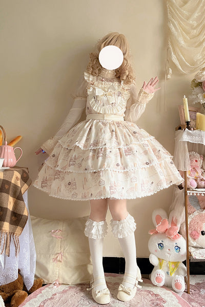 Niu Niu~Sweet Lolita Beige JSK Plus Size   