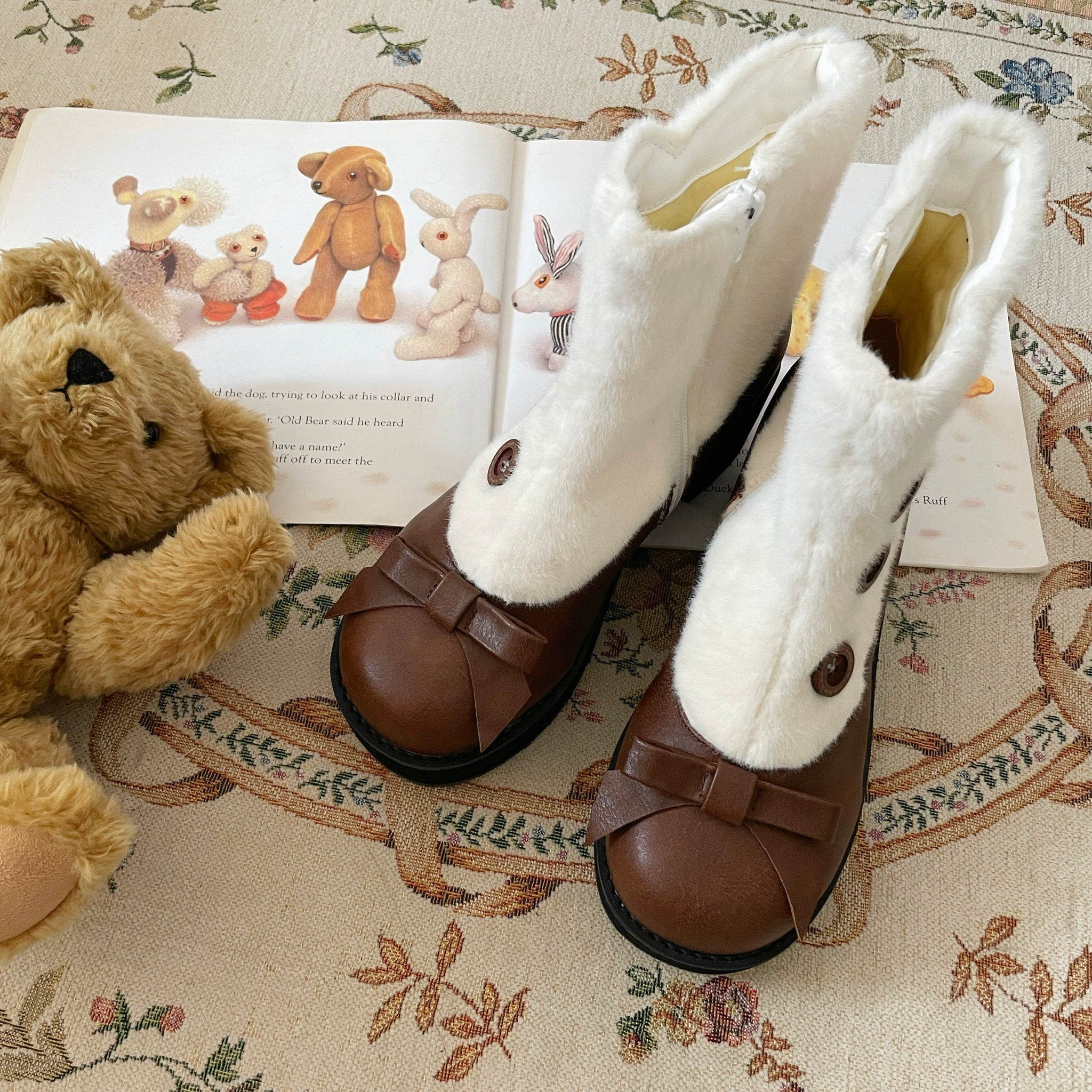 Dolly Doll~Winter Lolita Boots Fur Mary Jane Lolita Low Heel Shoes 32674:403420