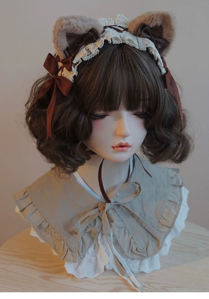 (BFM)Besozealous~Handmade Lolita KC Animal Ear Coffee Hairband   