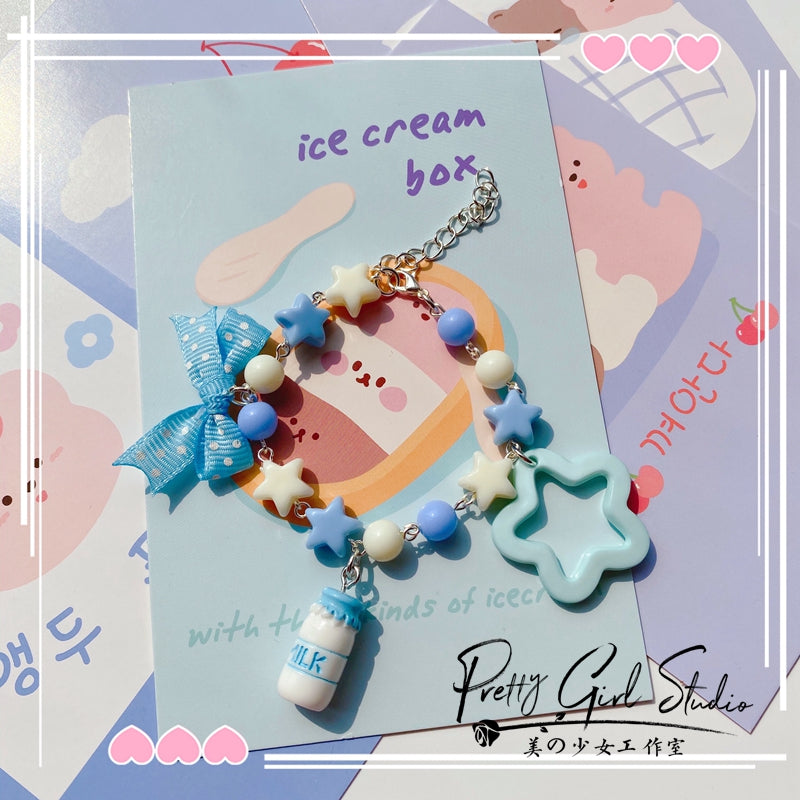 Pretty Girl Lolita~Sweet Lolita Blue Headwear Handmade Accessory a bracelet  