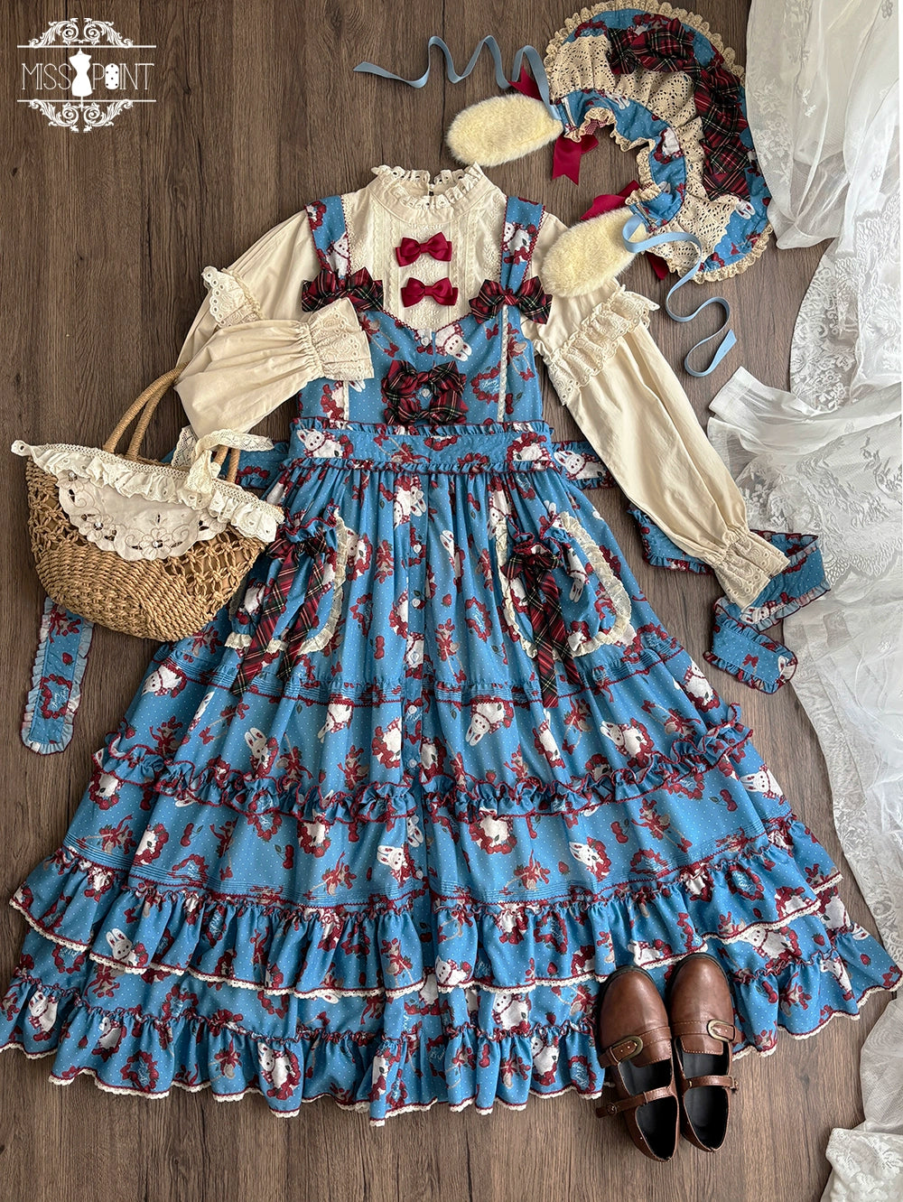Miss Point - Forest Berry Bunny - Sweet Lolita JSK Elegant Bunny Print Dress (2XL L M S XL XS / bust) 41972:720938