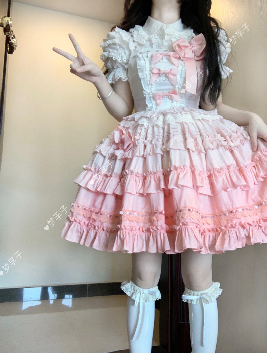 Mengfuzi~Little Milkfoo~Vintage Lolita Gradient Dress   