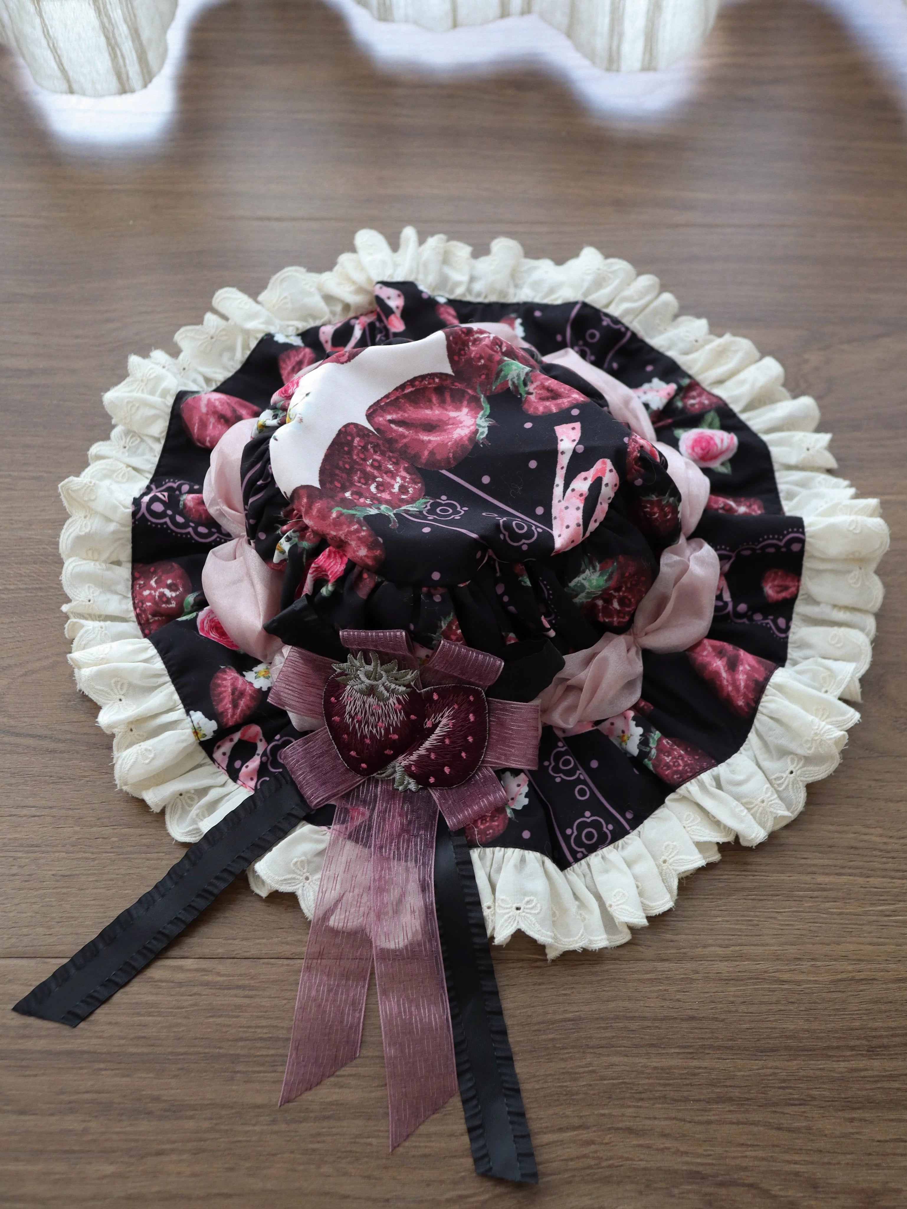 Dark Berry Fairytale - Cotton Sweet Lolita Strawberry Printed OP & JSK Dress 45629:856421