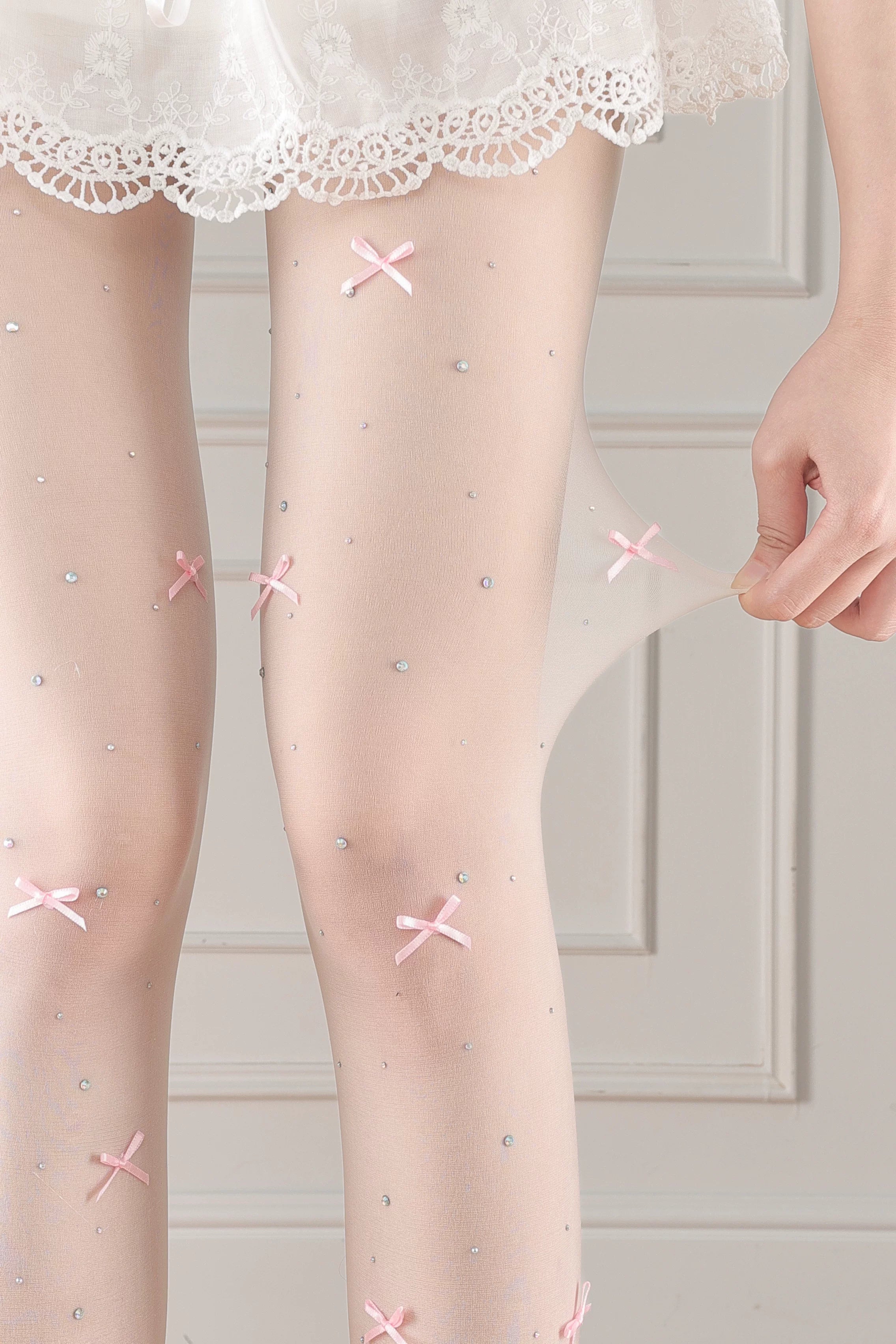 Sweet Lolita Tights, Bows & Rhinestone 44999:831621