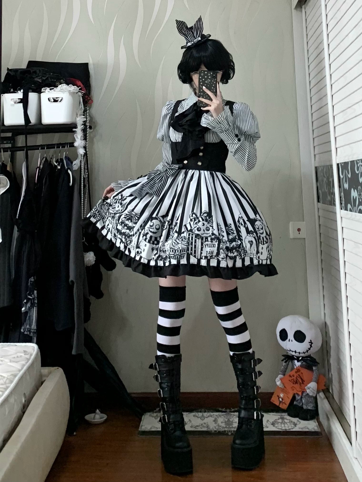 Strange Christmas - Striped Gothic Lolita JSK, Bust Supporting Dress 44412:807179