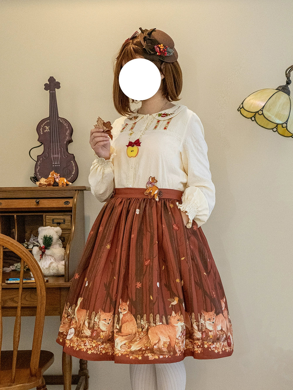 Miss Point~Fat Fox in the Forest~Elegant Lolita Skirt Detachable Chest Guard SK 37582:562312