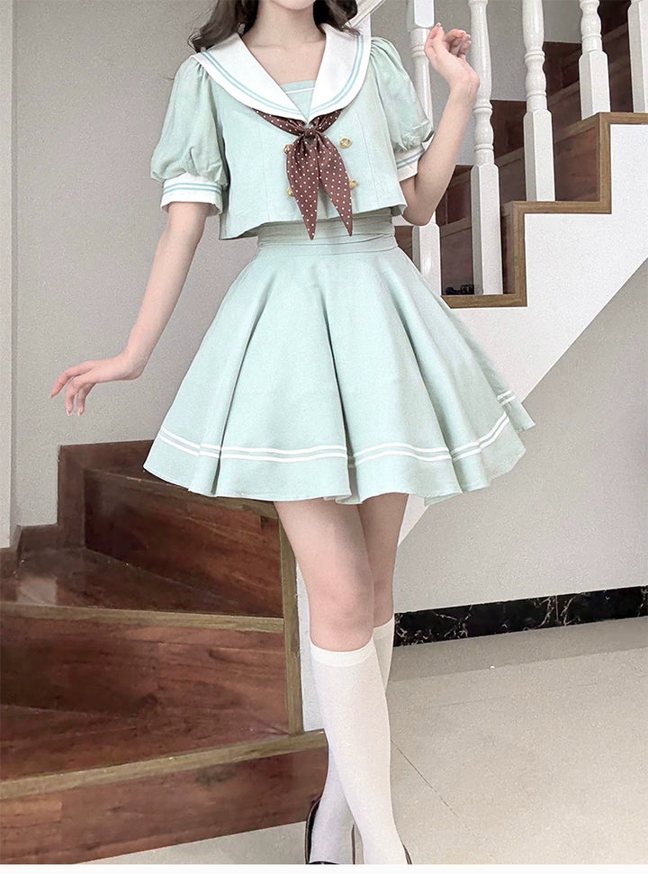 Beleganty - Sea and Wind Separate SP3.0 - Sailor Lolita Puffy Sleeve Blouse 43389:775285