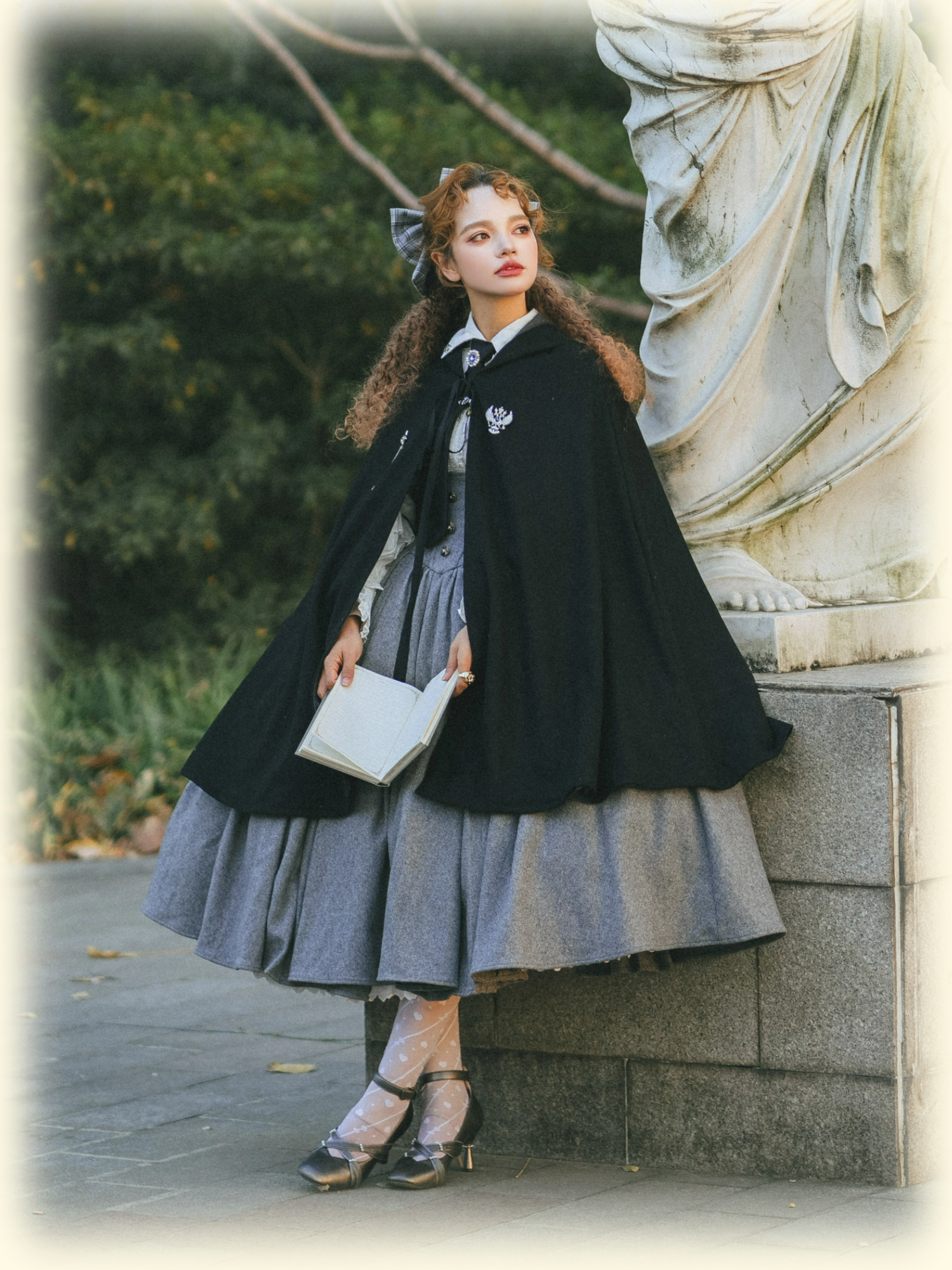 Wand Not for Your Lover - Wool Classic Lolita Bust Supporting JSK, Embroidered Shirt 44597:815769