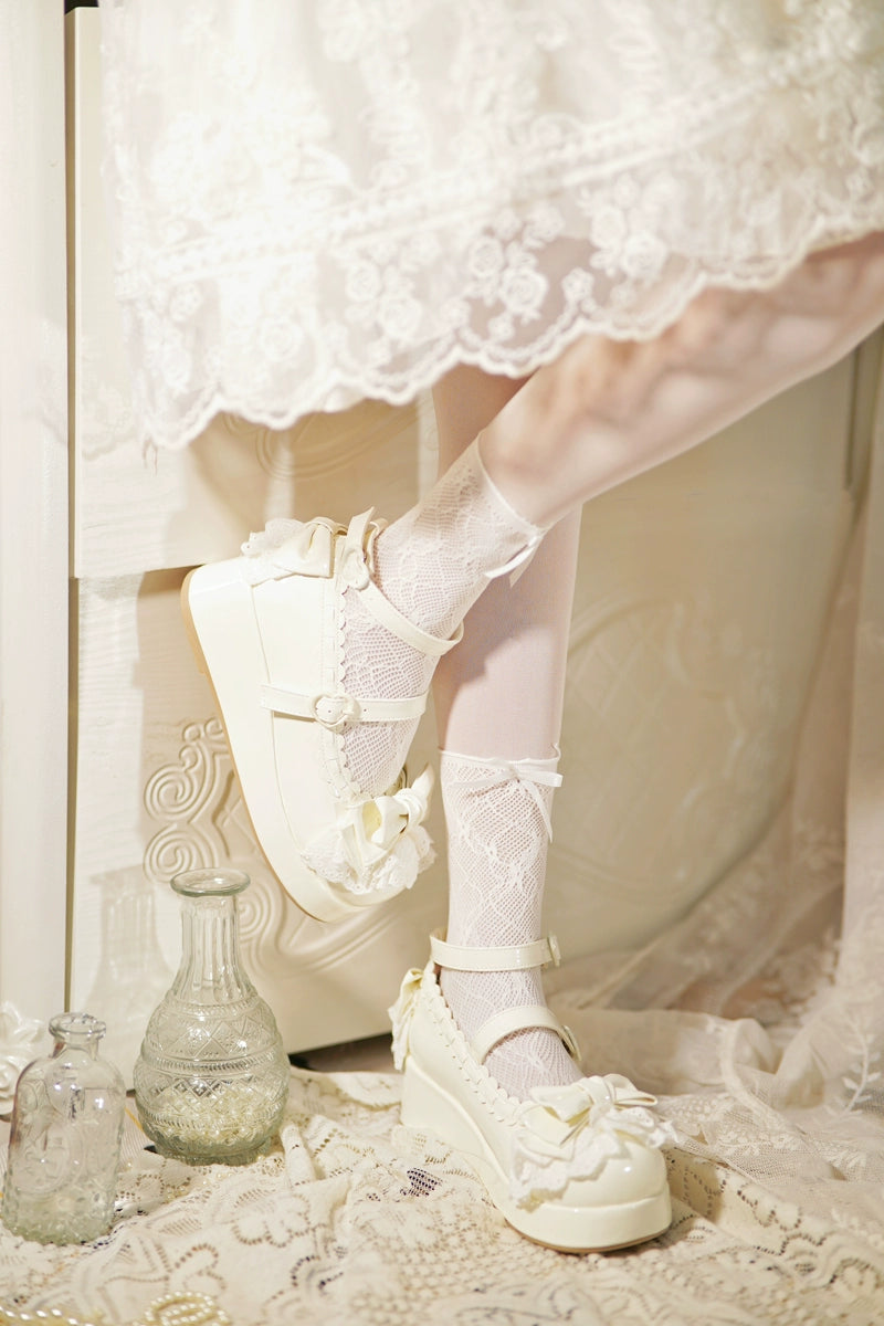 Jiujiu Lolita - Milky Puff - Sweet Lolita Heels Shoes, Round Toe With Petite Wedge 43858:787883