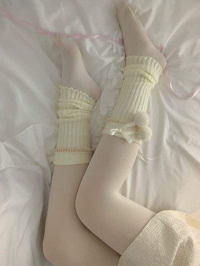 Roji Roji~Sweet Lolita Leg Warmmer Lace and Butterfly Bow   