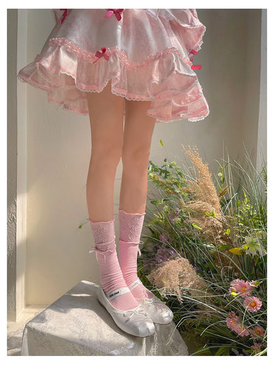 WAGUIR~Sweet Lolita Accessory Patchwork Lace Pile Socks   
