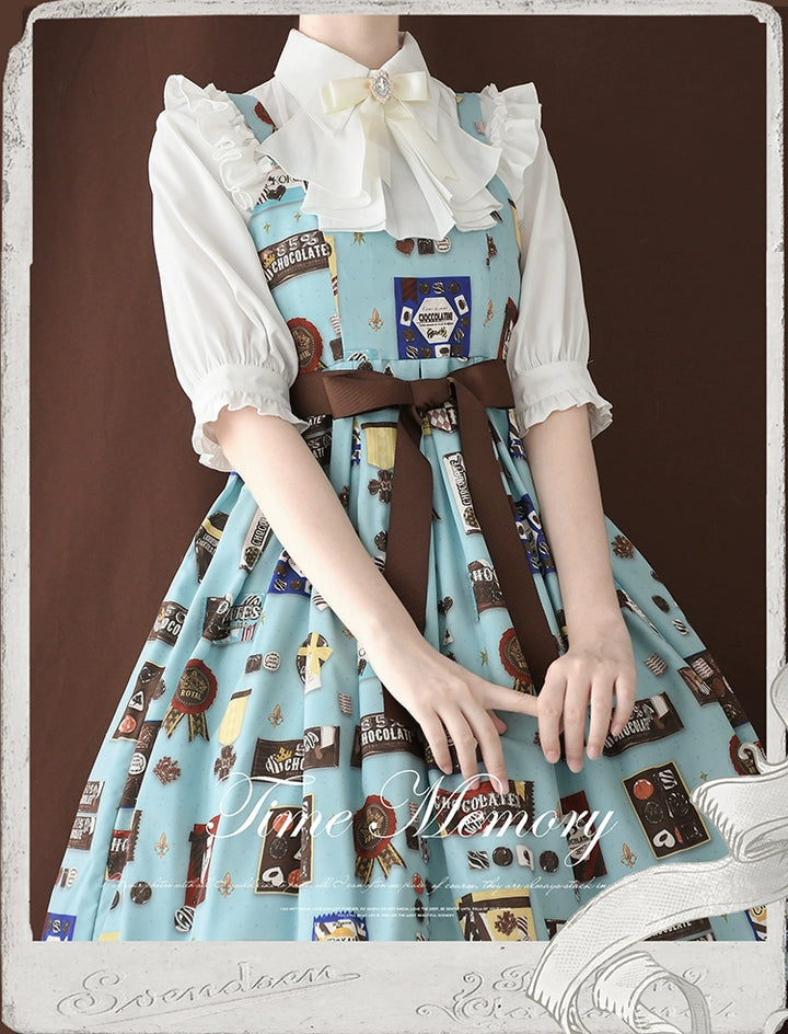 Time Memory~Earl Girl~Chiffon Classic Lolita Shirt with Mid-Length Mutton Sleeves