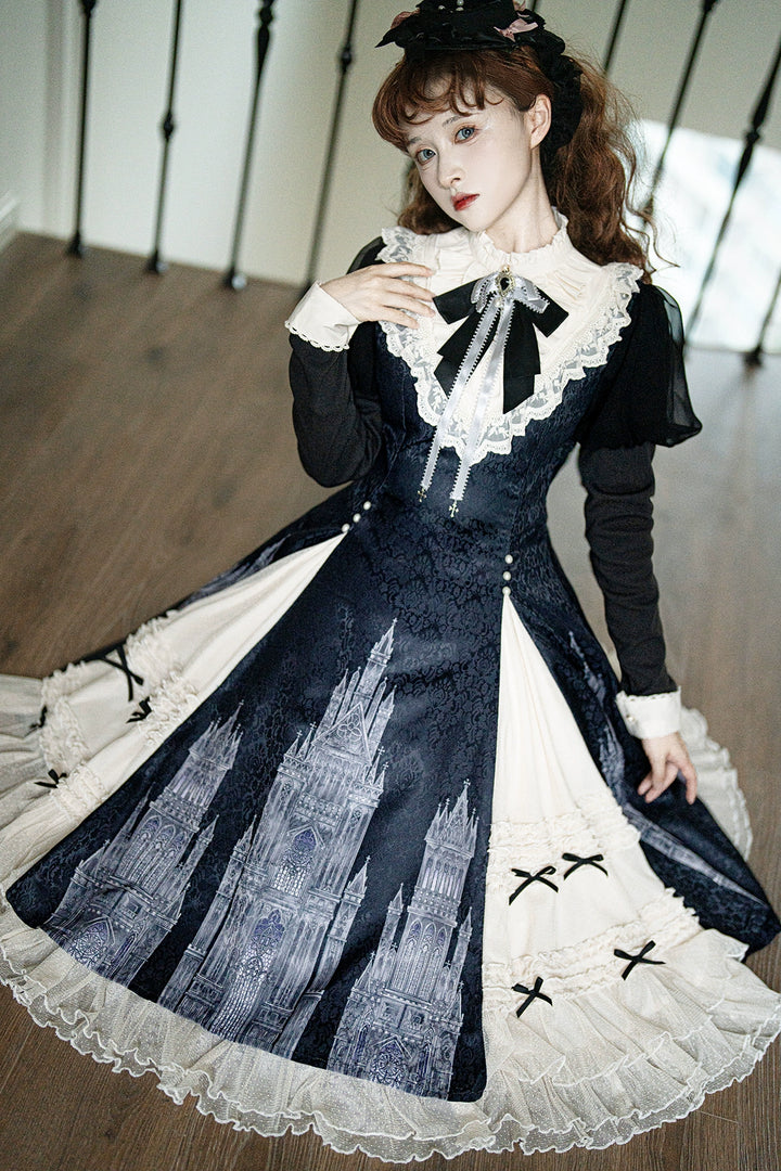 Letters from Unknown Star~Church Bell~Elegant Lolita OP Dress Long Sleeve Spring Autumn   