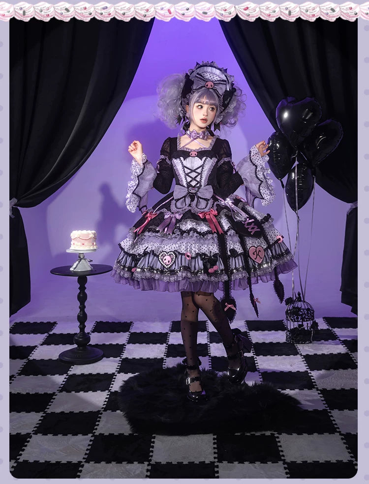 IP Collab Gorgeous Lolita OP Dress, Polka Dot Accent