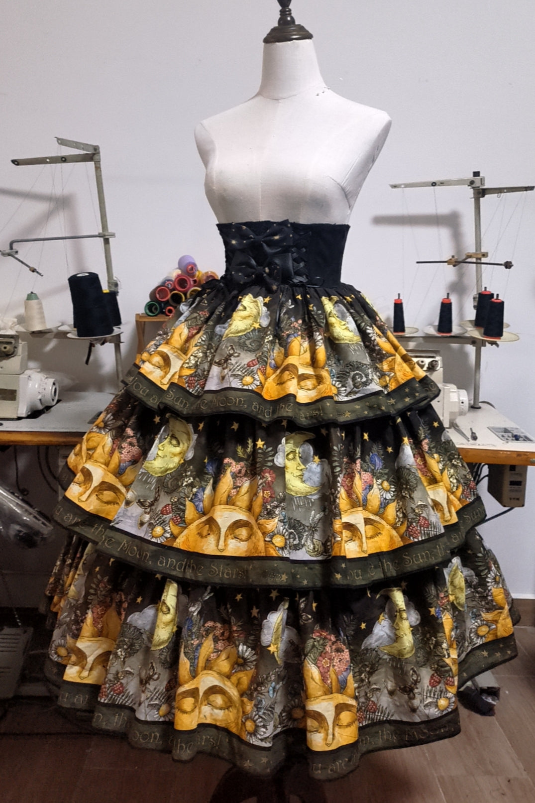 Little Bird~Daily Lolita SK Dress Lolita skirt high Waist SK S A version high waist 3 sections skirt 