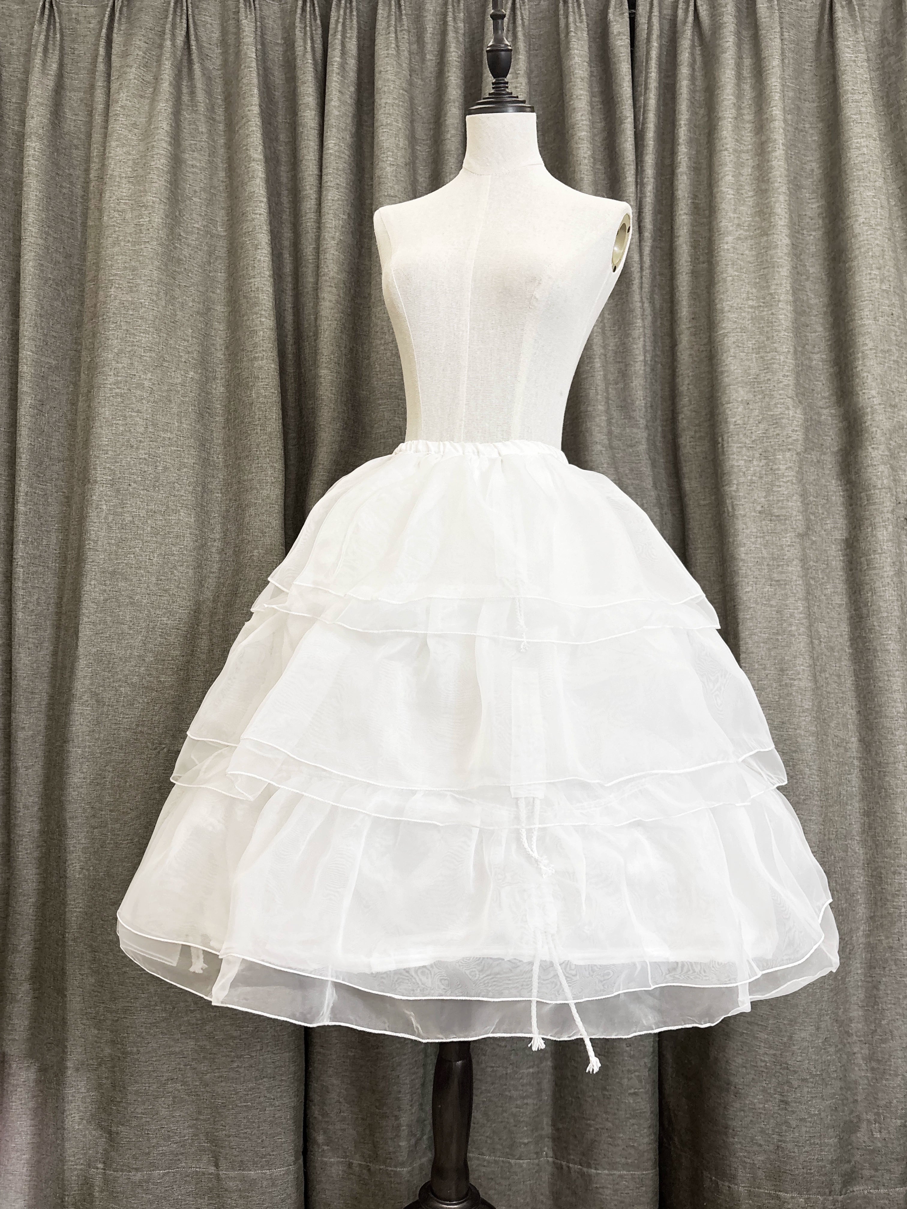 Caged Bird Hotel - Caged Bird - Lolita Petticoat White Plus Size Triple Layer Fishbone Petticoat