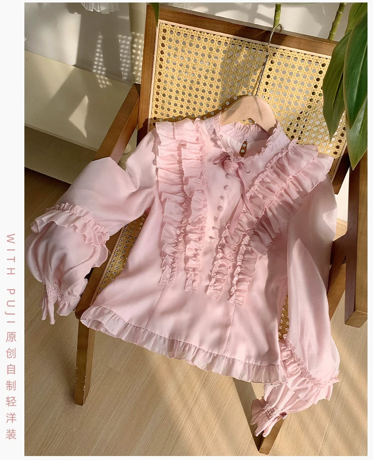 Miss Laura - Versatile Classic Lolita Blouse, Lattern Sleeves 44703:819365