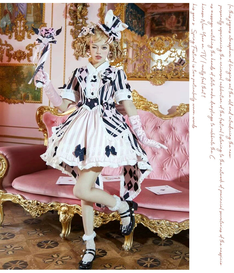 Sakurahime~Werid Theatre~Sweet Lolita Blackpink Stripe OP   