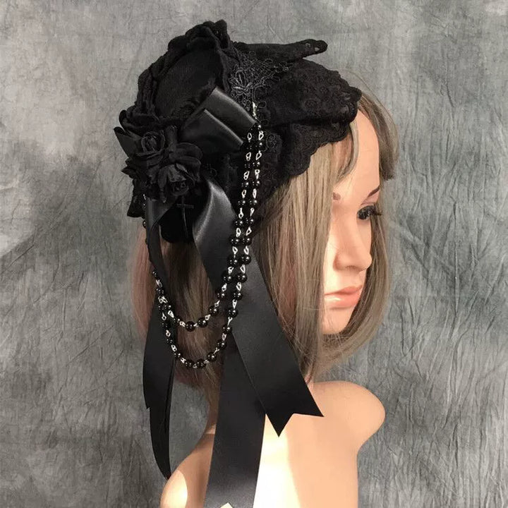 Day Dream~Gothic Lolita Top Hat Lolita Tea Party Halloween Hair Accessory   