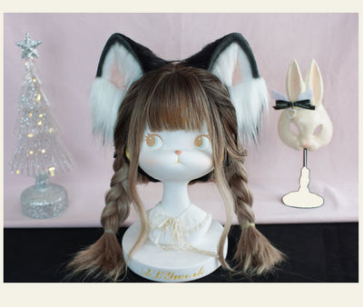 Meow Three Times~Sweet Lolita Accessory Cat Ear Headband black  