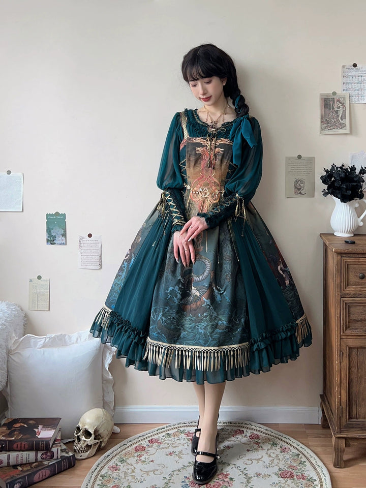 (BFM)FunCcino~Ragnarok~Nordic Style Loki Lolita JSK SK Dress