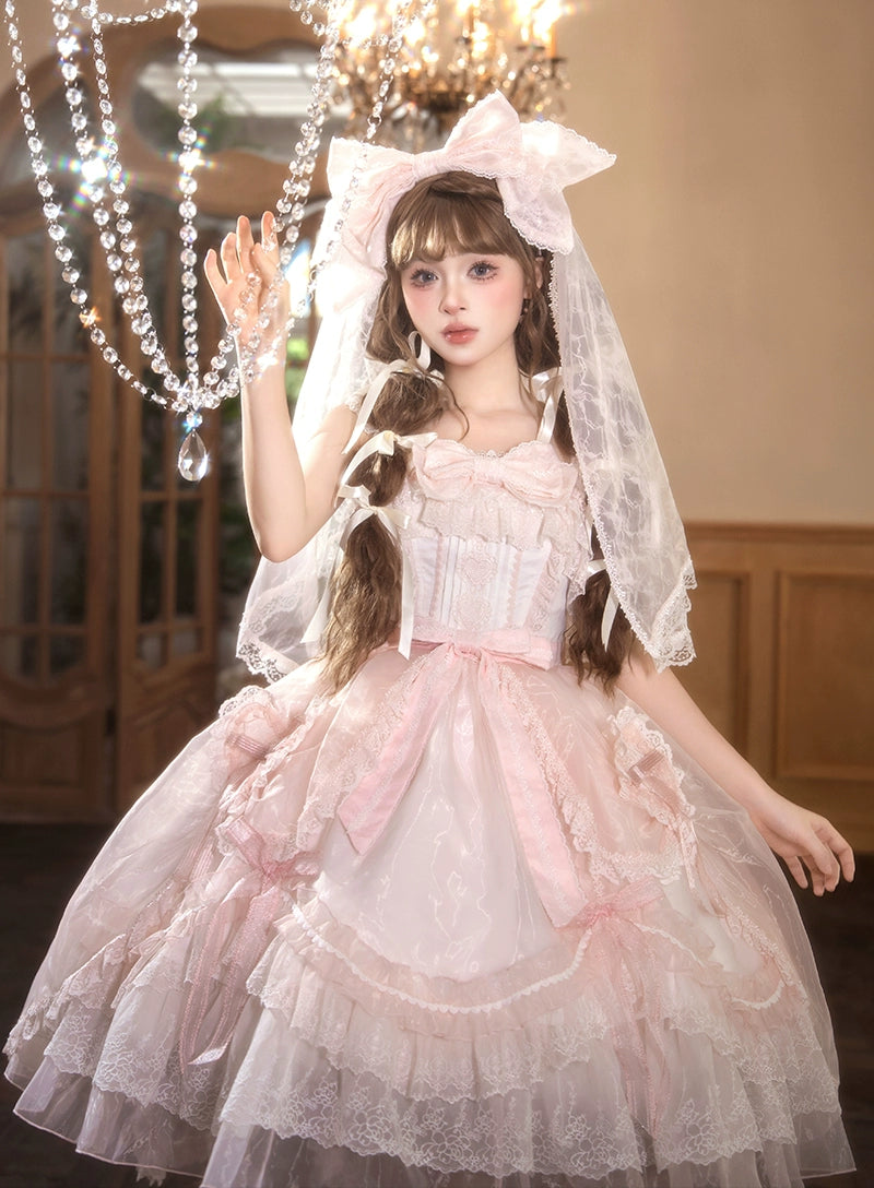 Mewroco - Candy Flavor - Gorgeous Sweet Lolita Dress, Lace & Petal Hem 43711:783672