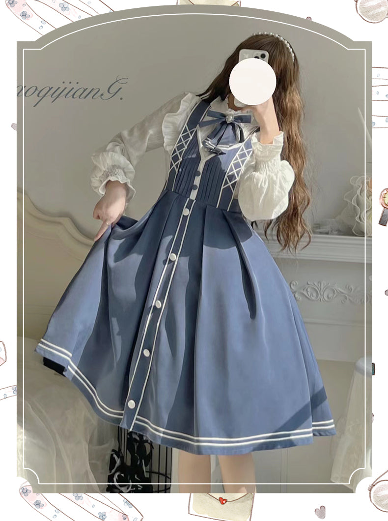 (Buyforme)Chunlv Lolita~Book of Lies~Elegant College Style Princess JSK Set