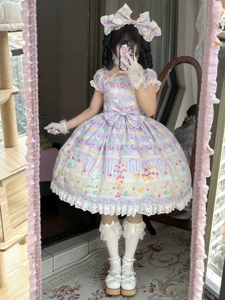 Lamp Flower Lolita~Summer Dream Ice Cream~Sweet Lolita OP Dress