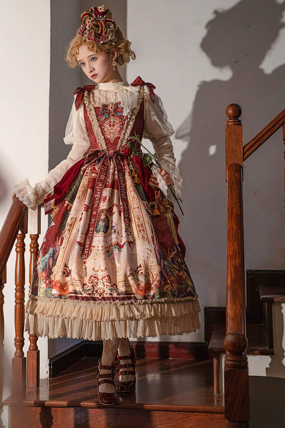 Miss Point~Kaleidoscope~Classical Lolita Shirt Dot Gauze Detachable Puff Sleeve Blouse Customized 35392:488880