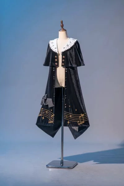 Forest Fluorescent Carps - Black and White Sonata - Ouji Lolita Vest Suit and Vintage Lolita OP Dress (F L M S XL XXL) 42067:724844