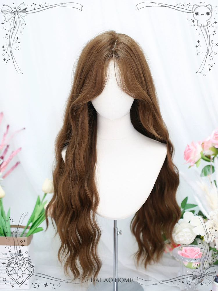 Dalao~Lolita Wig Long Curly Hair With Water Waves French Bangs   