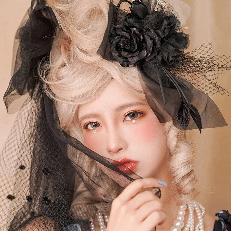 (BFM)Vanyar~Luxury French Lolita Wig Rococo High-Volume Wig Flax light gold (No Bangs) Free size 